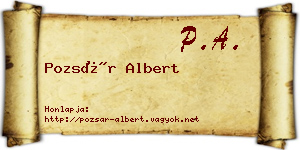 Pozsár Albert névjegykártya