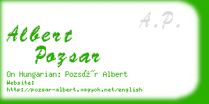 albert pozsar business card